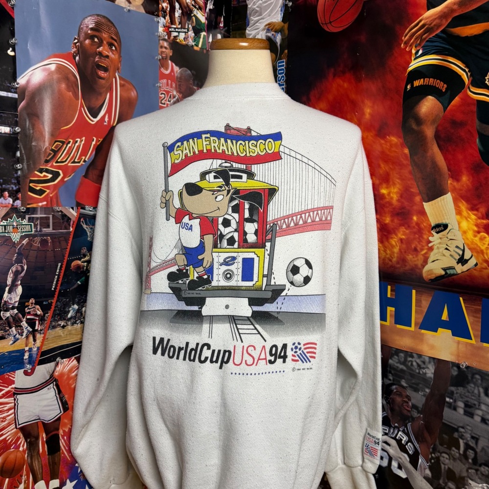 Vintage 1994 World Cup USA Striker San Francisco Logo 7 Soccer Sweatshirt Sz 2XL